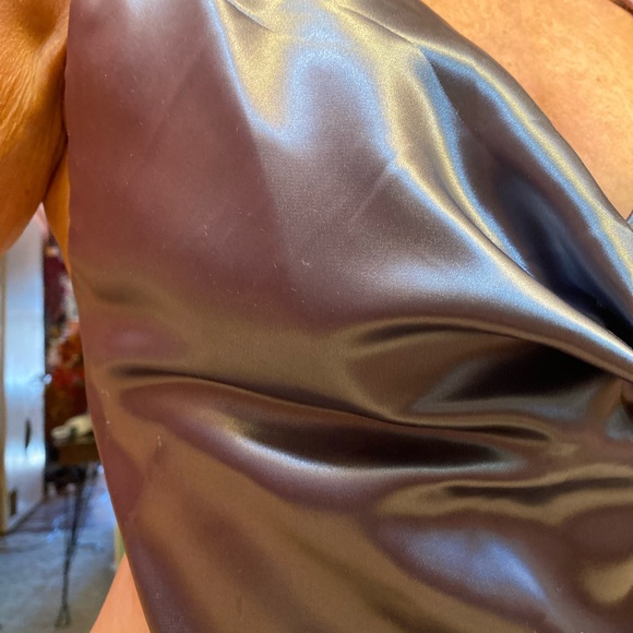 Steel Green Satin Halter Top - Picture 2 of 4